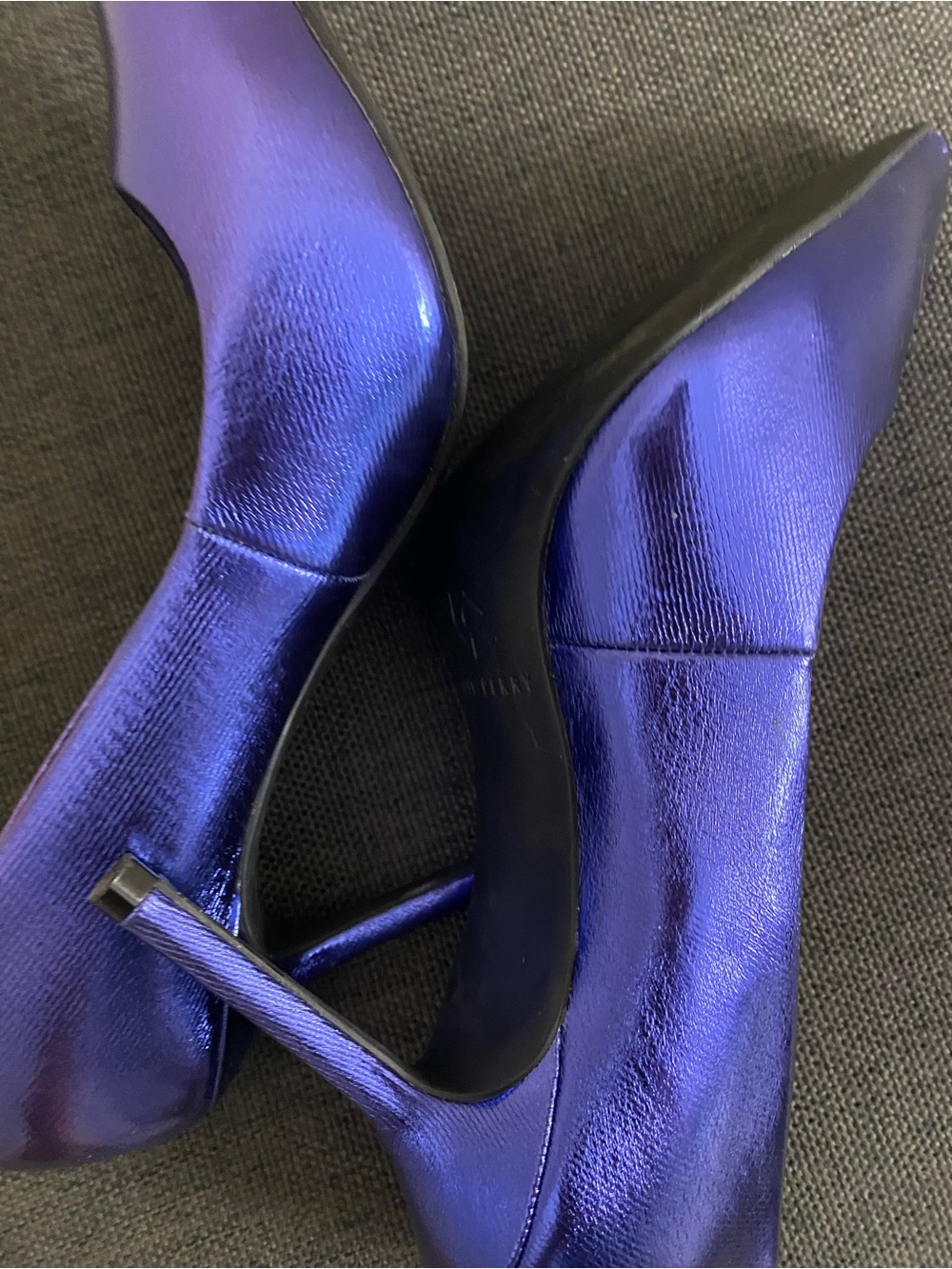 Katy Perry Metallic Closed Toe Purple Heels Size 7.5M Used - Picture 7 of 8